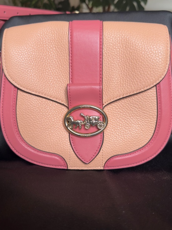 Coach Handbags - Authentic Coach Georgie Saddle Bag In Colorblock Faded Blush Taffy -model C8296